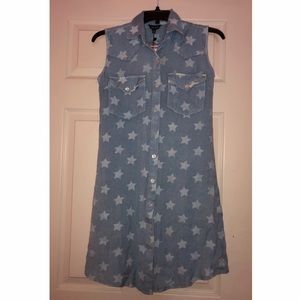 NWT Light wash star denim dress